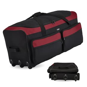 Mochila Travelers Club Asgard 3 rodas 36L vermelha/cinza