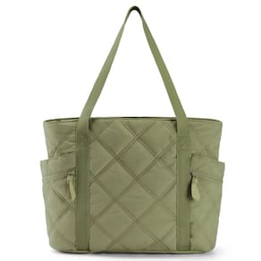 Sacola BAGSMART Puffer para mulheres verde 24L com zíper