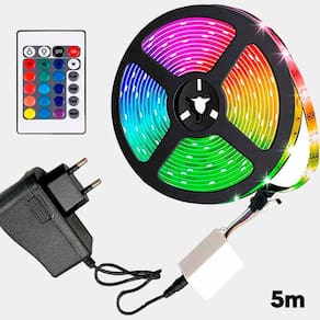 Fita Led Rgb 5M Brilho Colorido Neon Digital Fonte 110V/220V