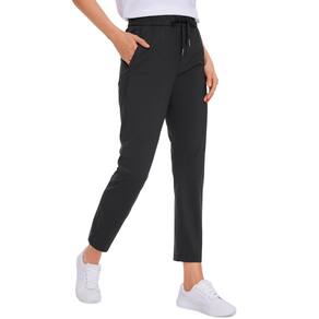 Calças de golfe CRZ YOGA elásticas de 4 vias para mulheres pretas