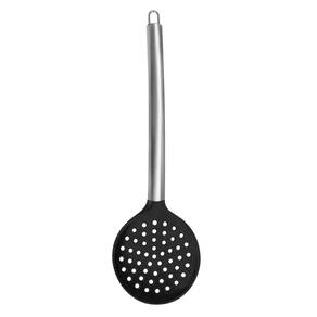 Escumadeira De Silicone Cabo Em Aço Inox 34 Cm Uny Home.