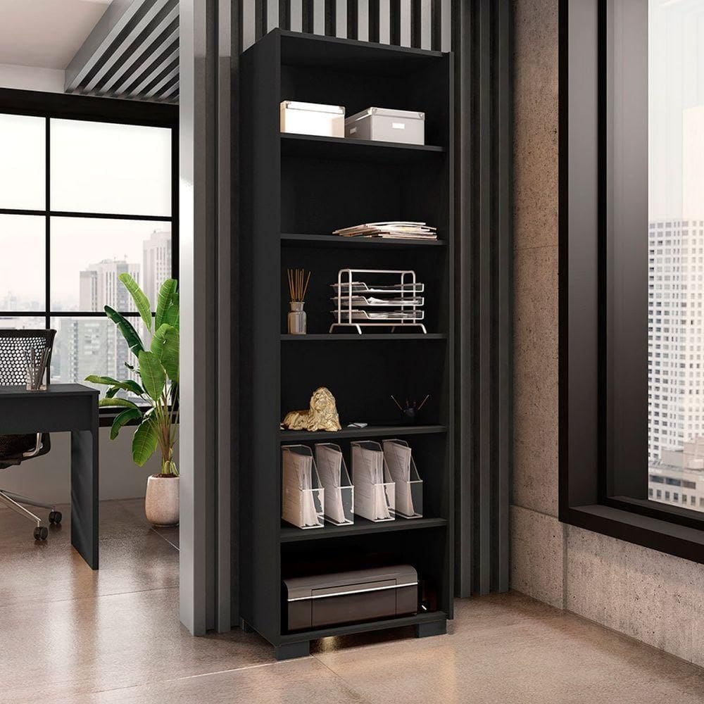 Livreiro 5 Prateleiras Office Preto