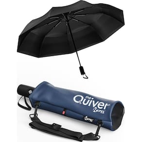 Guarda-chuva de viagem Repel à prova de vento à prova de vento à prova de vento com estojo de transporte