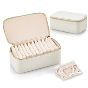 Organizador de caixas de joias Vladimir Travel 12 bolsas pequenas Offwhite