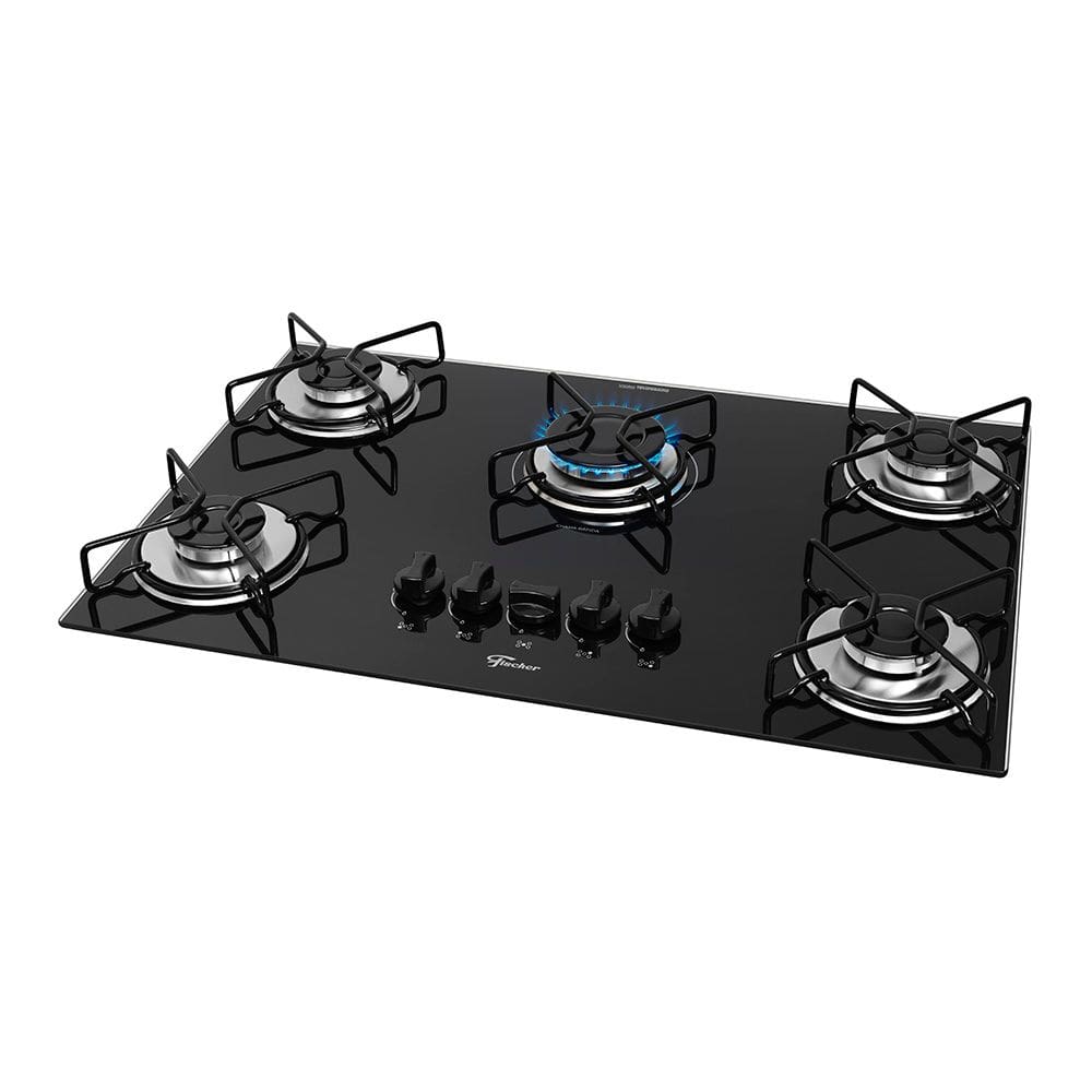 Cooktop a Gás Fischer Fit Line com 5 Bocas Preto