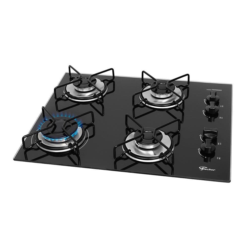 Cooktop a Gás Fischer Fit Line com 4 Bocas Preto