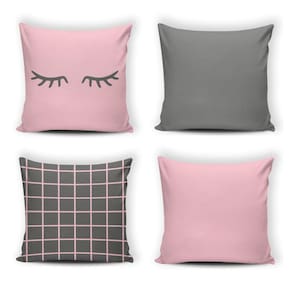 Kit 4 Capas De Almofada Modern Print 42 Cm X 42 Cm - 064