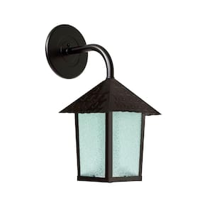 Arandela Blumenau Colonial Quadrada Vidro Pontilhado E27 Bivolt Preto Fosco