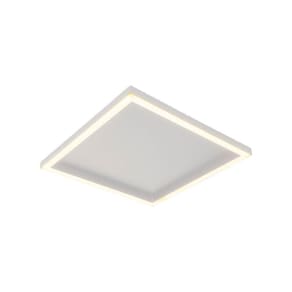 Plafon Led Blumenau Square De Sobrepor 15w Bivolt Branco Fosco 2700k Luz Amarela