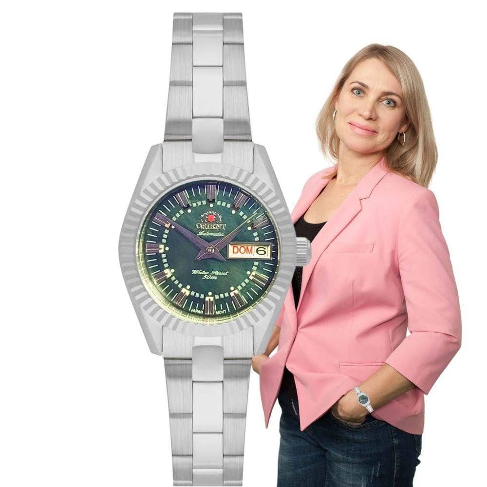 Relógio Orient Feminino Automático Pequeno Redondo Mecânico Prova Dágua 50 Metros NH6SS005 P1SX
