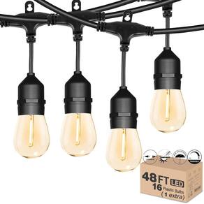 Luzes de corda externas Meidaoduo 48FT LED com 15 lâmpadas