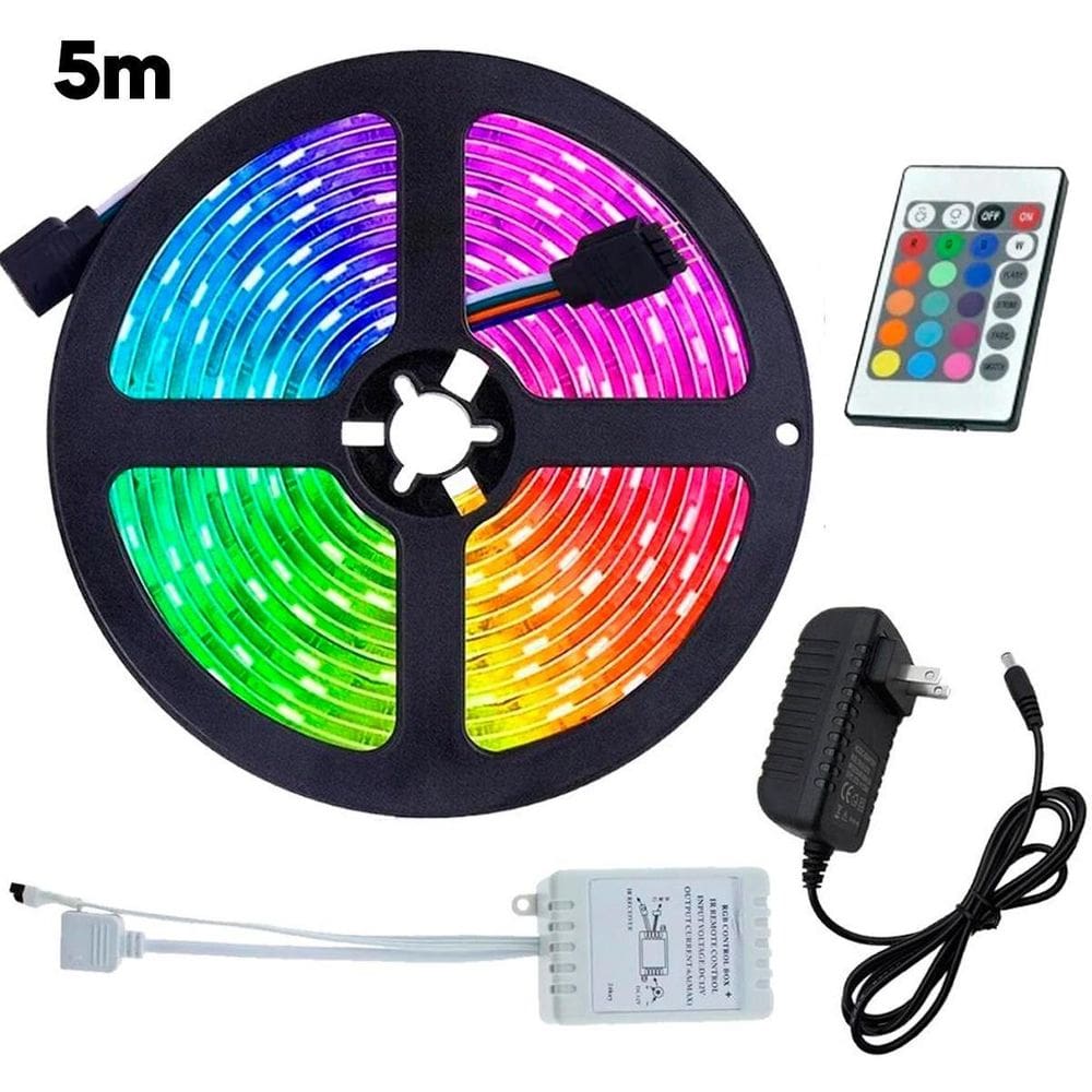 Fita Led Rgb 5M Colorida Controle Digital Decoração Neon