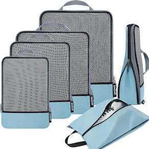 Cubos de embalagem de compressão BAGAIL 6 Set Dusty Blue HalfMesh