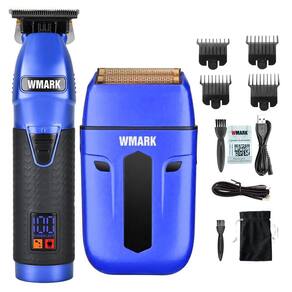 Kit Wmark Profissional Acabamento Ng318 Shaver Ng984A Azul