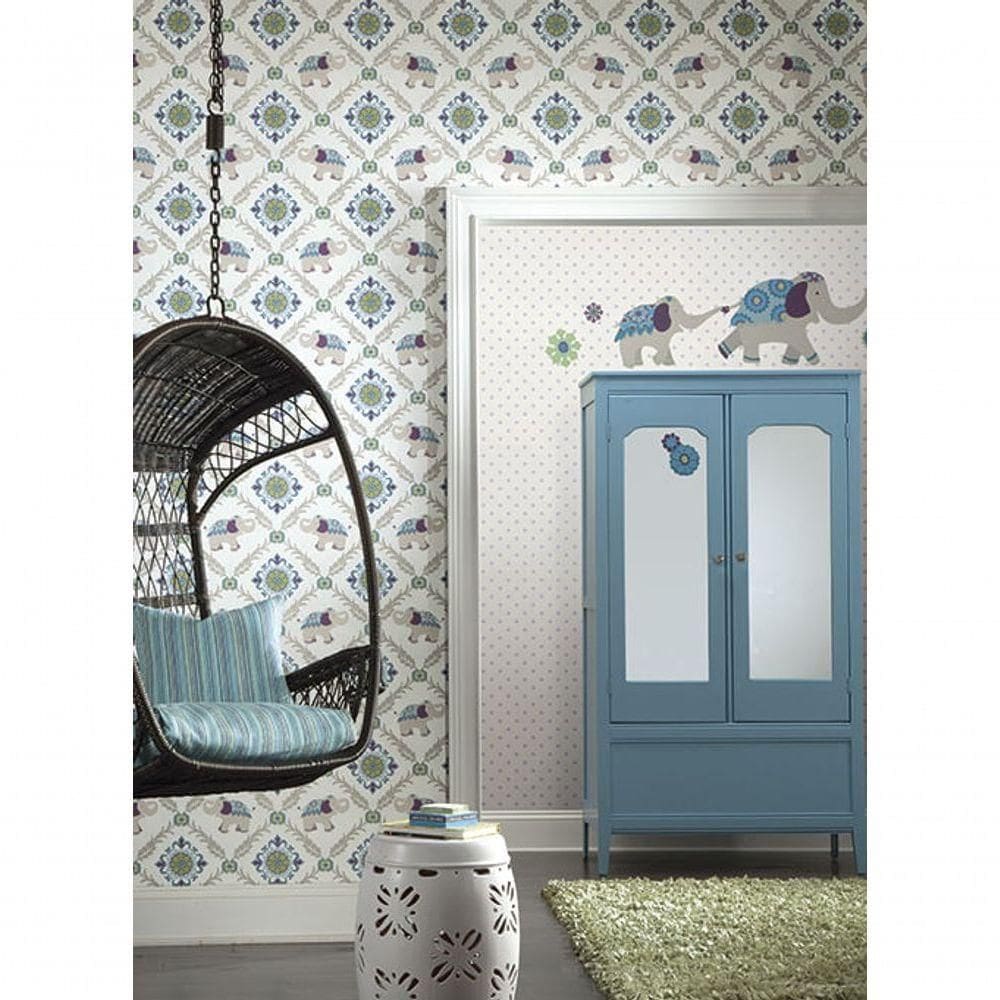 Papel De Parede Waverly Kids Bollywood Wk6710 - Rolo 10m X 0,52m