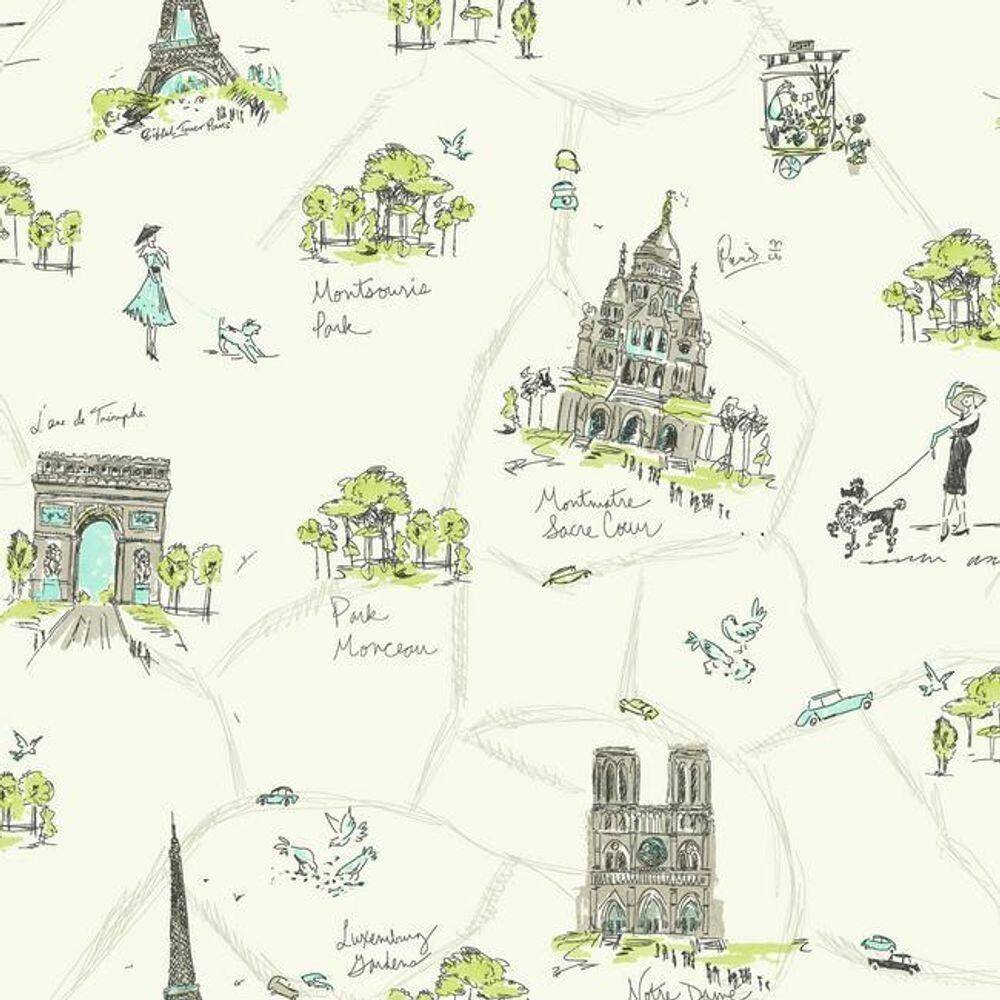 Papel De Parede Waverly Kids Tres Chic Wk6832 - Rolo 10m X 0,52m