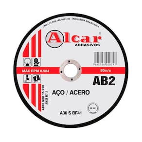 Disco de Corte para Ferro 4.1/2 x 1/8 x 7/8" x 2TA - Alcar A30 S BF41