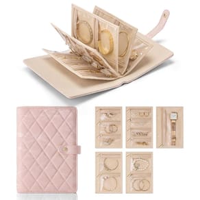 Estojo organizador de joias Vlando Travel Sand rosa para mulheres
