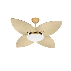 Ventilador Teto Dourado Winds 4 Pás Palha Turbo Ventax 220V