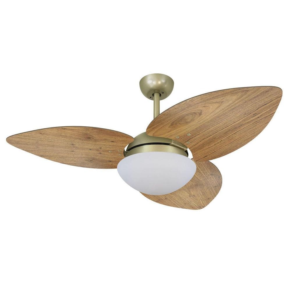 Ventilador De Teto Vd42 Dunamis Gold 3Pás Rádica Freijó 220V