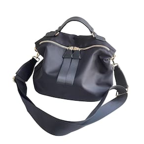Bolsa PAKFIEKS de nylon anti-roubo impermeável para mulheres preta
