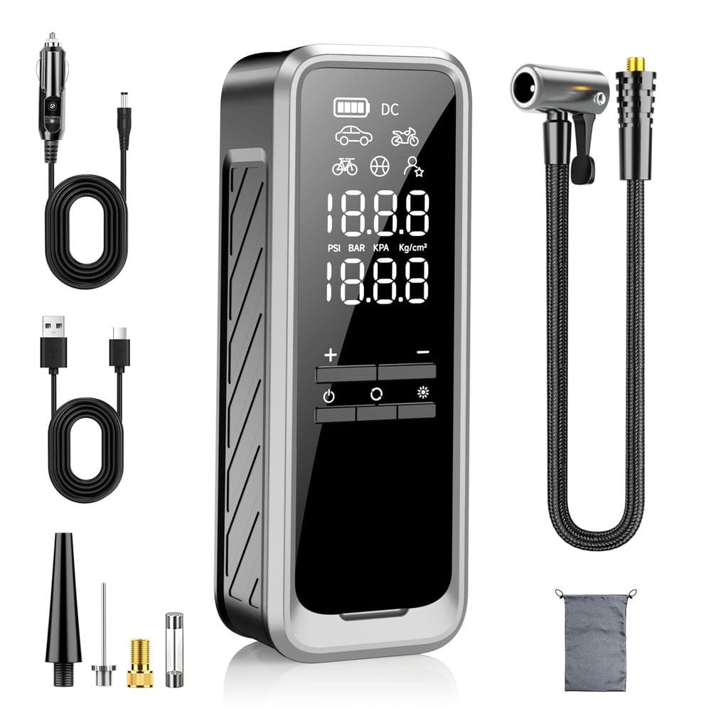 Compressor de ar KZKB Inflador de pneu sem fio 150 PSI com luz LED