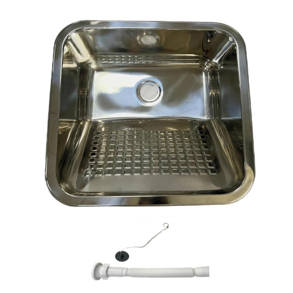 Tanque Lavanderia Aço Inox 201 Belcca 45x45cm Com Válvula e Sifão - TL201-02
