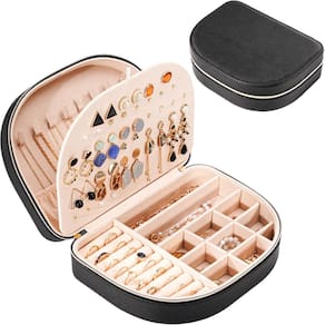 Caixa de joias ProCase Travel Size em couro PU em forma de concha