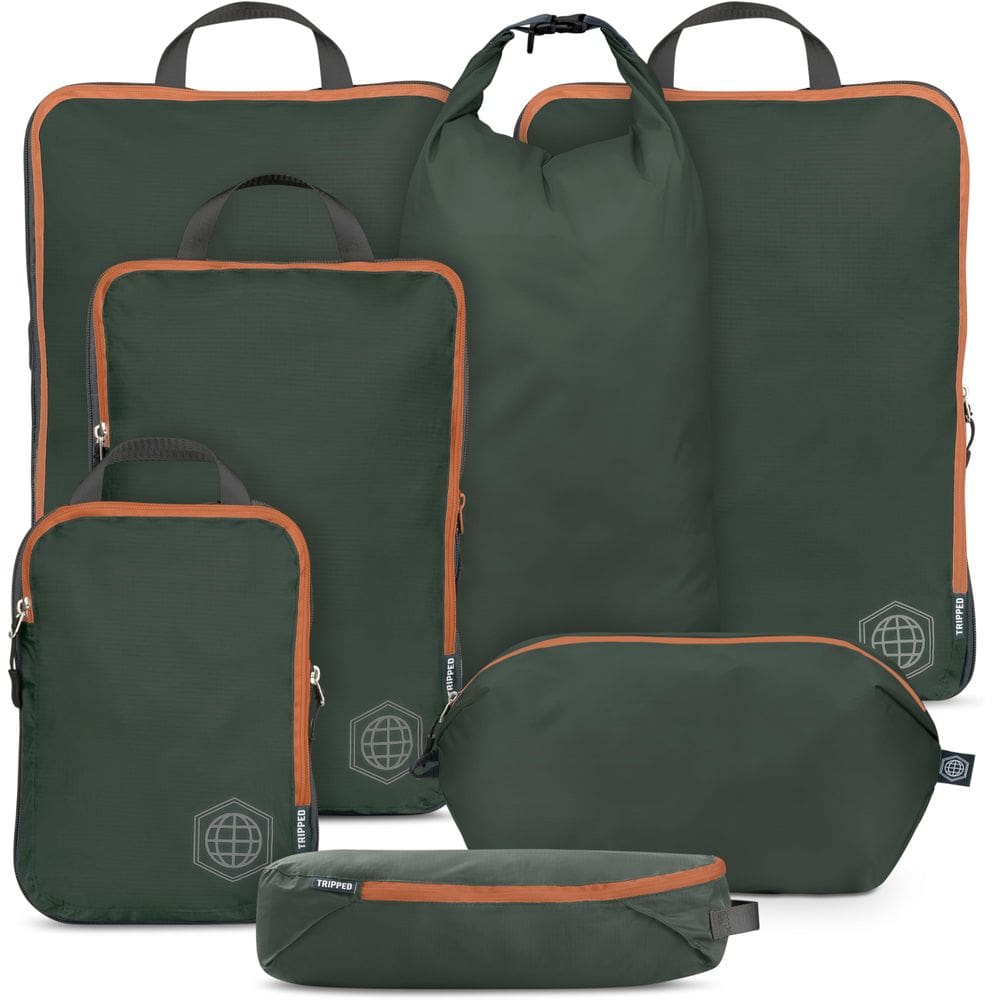 Pacote Cubes TRIPPED Travel Gear, conjunto de compressão de 7 peças