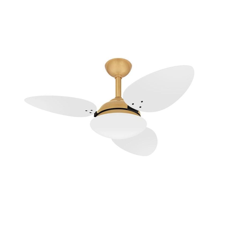 Ventilador Teto Dourado Turbo Pétalo 3 Pás Mdf Ventax 220V