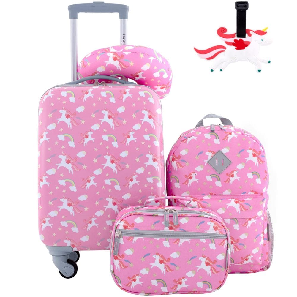 Conjunto de bagagem Travelers Club Kids Unicorn 5 peças