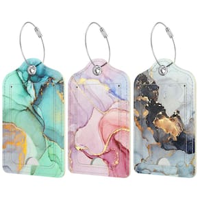 Etiquetas de bagagem Rimilak PU Leather Sunset Marble 3 unidades