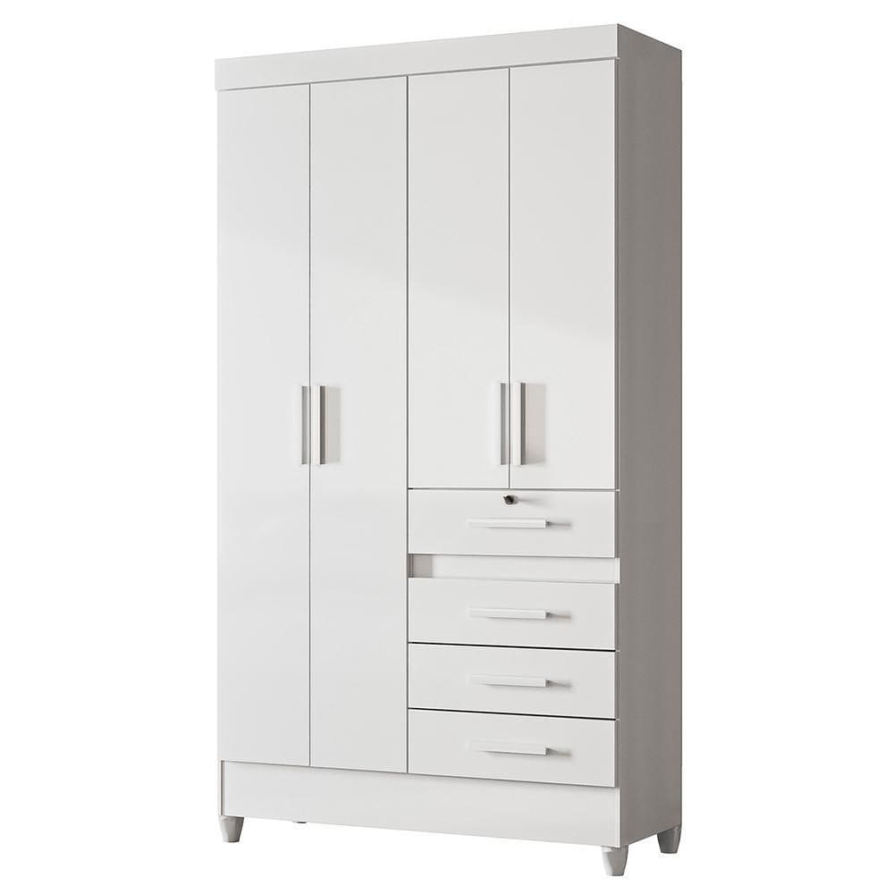 Guarda Roupa Solteiro Sobral 4 Portas e 4 Gavetas - Moval