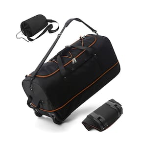 Mochila CONTAIL 110L/140L expansível com rodas preto-laranja