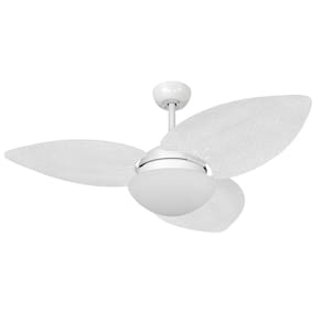 Ventilador De Teto Volare Vidro Dunamis Palha Branca 220V