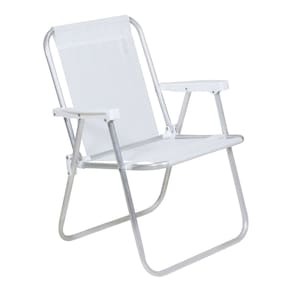 Cadeira de Praia Alta Alumínio Lazy Sannet Branca - 23501 Belfix