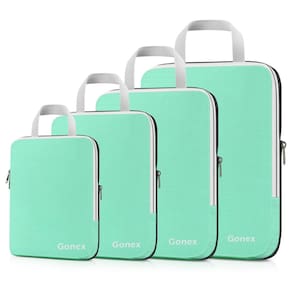 Cubos de embalagem de compressão Gonex, 4 peças, bolsas de viagem, verde menta