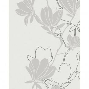 Papel De Parede Gina Flores Cinza Fendi 57801 Rolo 10m X 0,53m