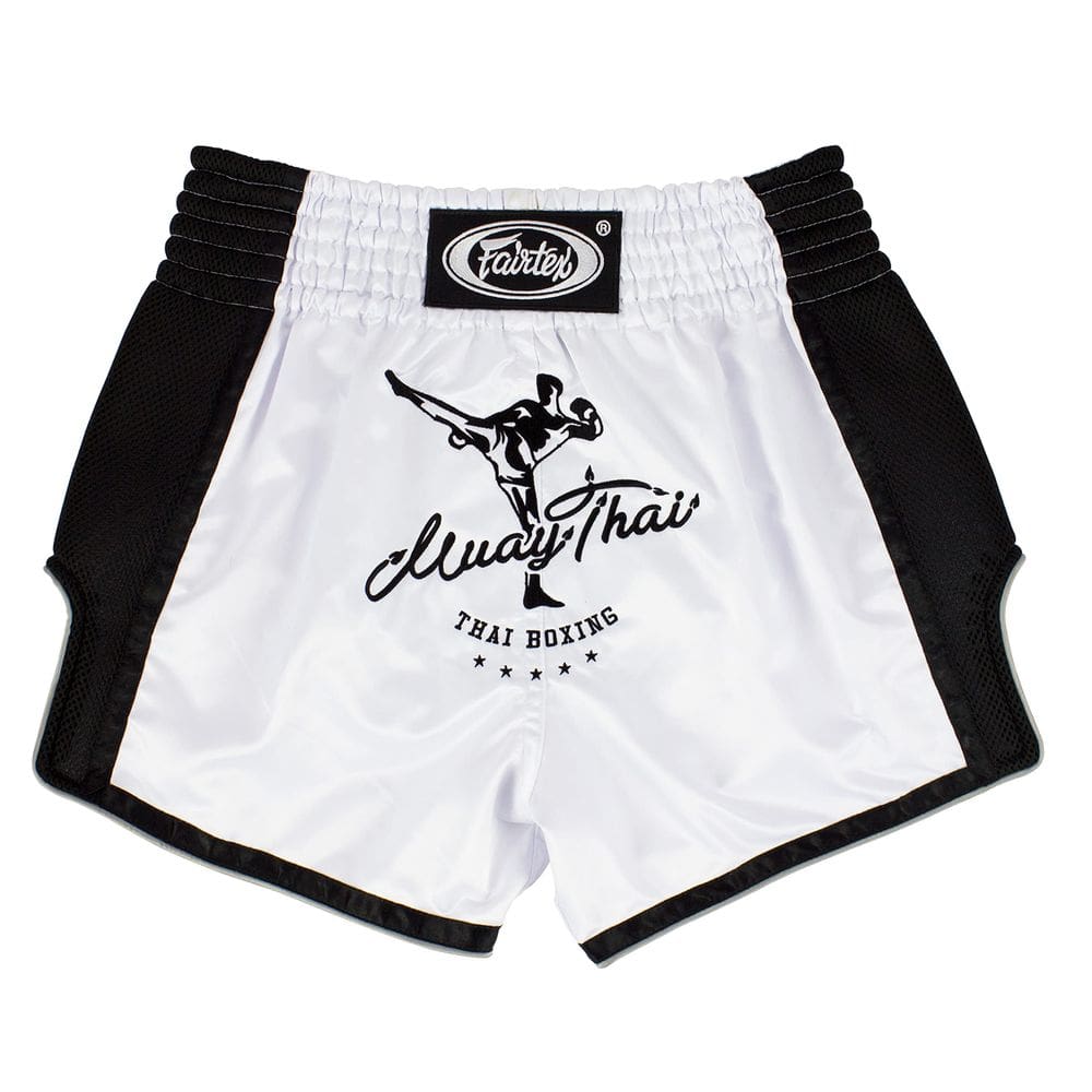 Shorts de boxe de Muay Thai Fairtex BS1707 brancos GG