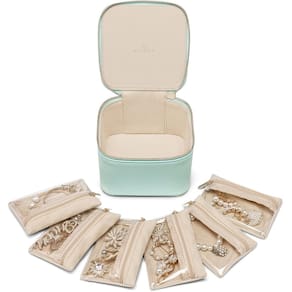 Caixa de joias Vlando Travel Jewelry com 6 bolsos de veludo