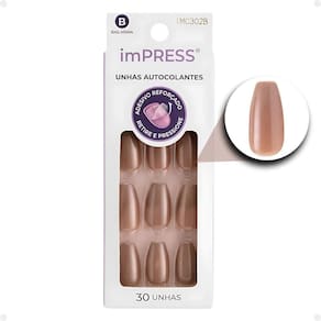 Unhas Autocolantes Bailarina Kiss Ny imPress Glazed Imc302b