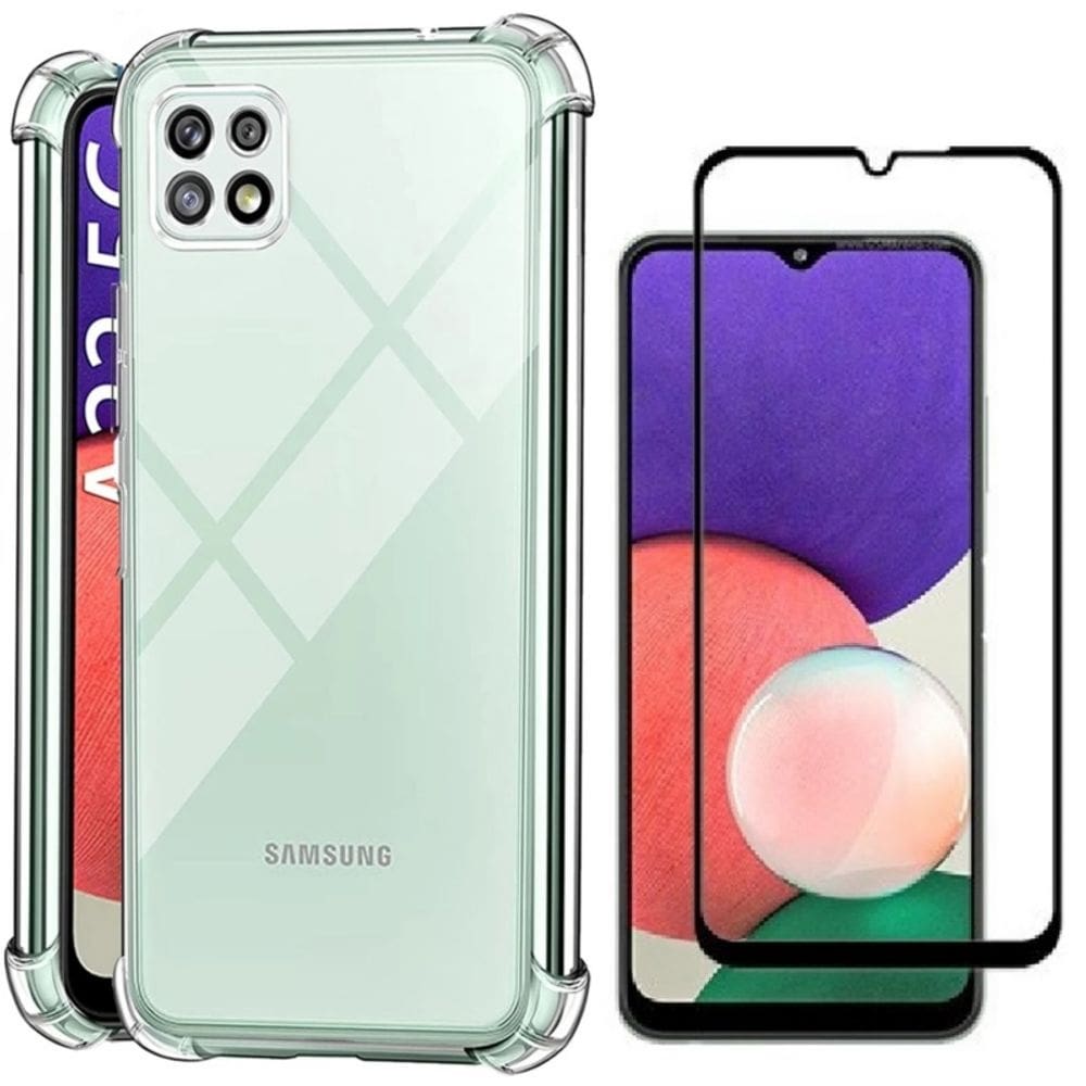 Capa anti-choque Samsung Galaxy A22 5G com capa de filme completo