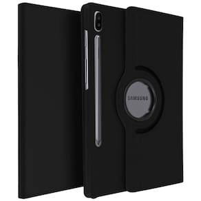 Capa para tablet Samsung S7 PLUS S7 FE com película preta giratória de 360°