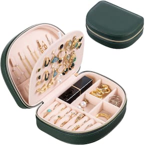 Caixa de joias ProCase Travel Size em couro PU em forma de concha