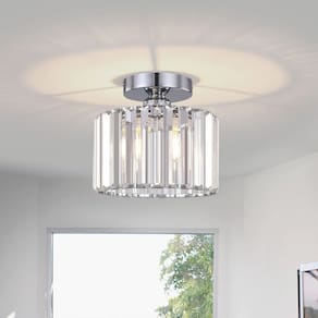 Luminária de teto BUXVRCS Semi Flush Mount Crystal Silver