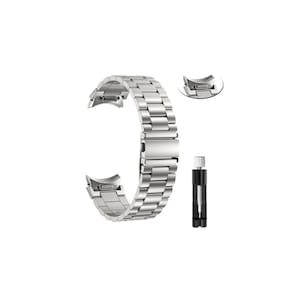 Pulseira para Galaxy Watch 6 Steel + Silver Adjuster