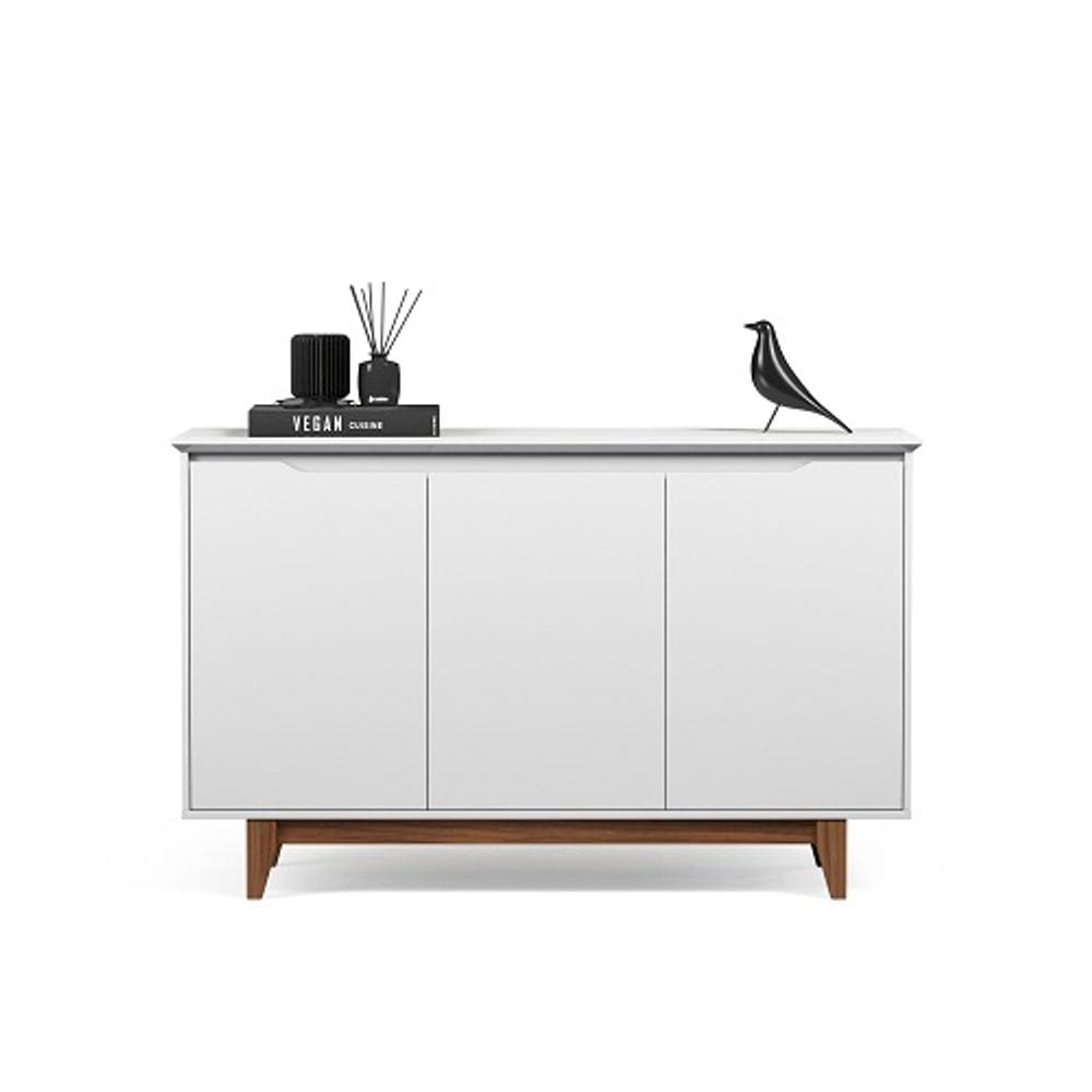 Buffet Três Portas Flow Branco/Freijó – EJ Móveis