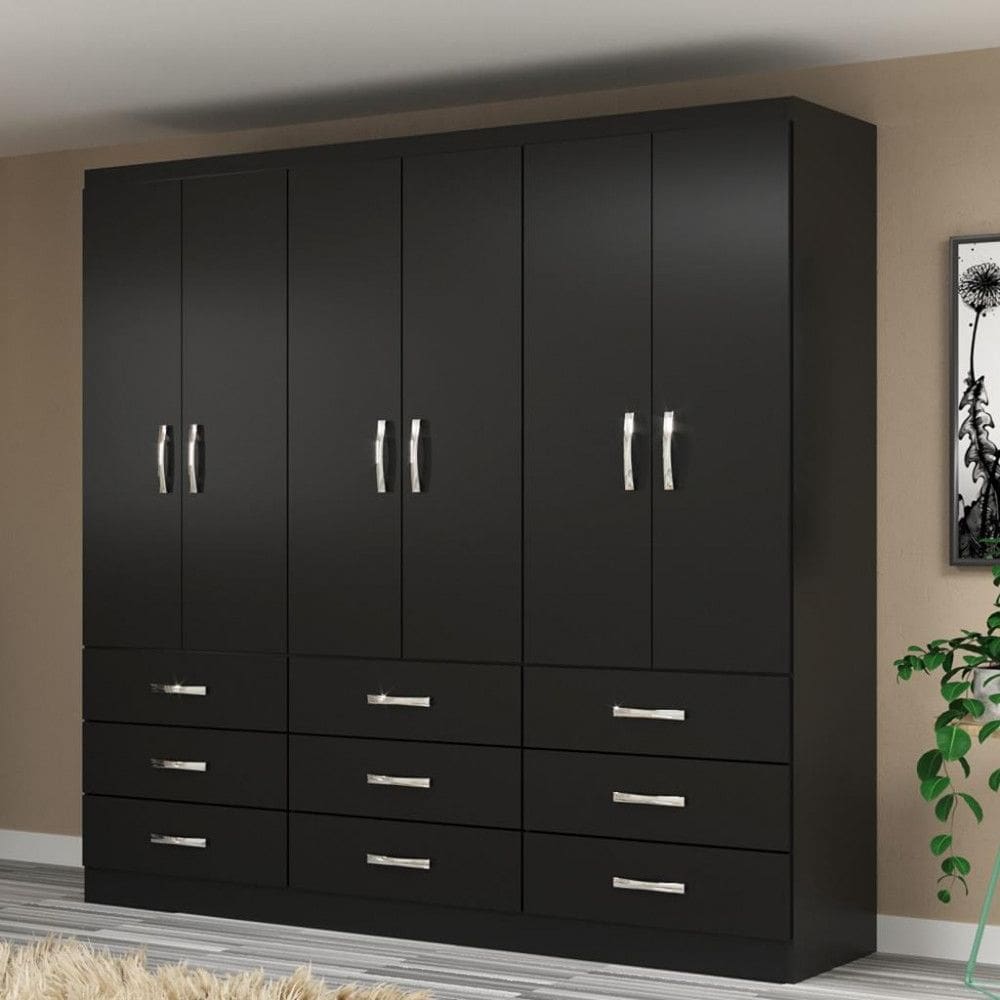Guarda Roupa Casal 6 Portas 9 Gavetas Evidência