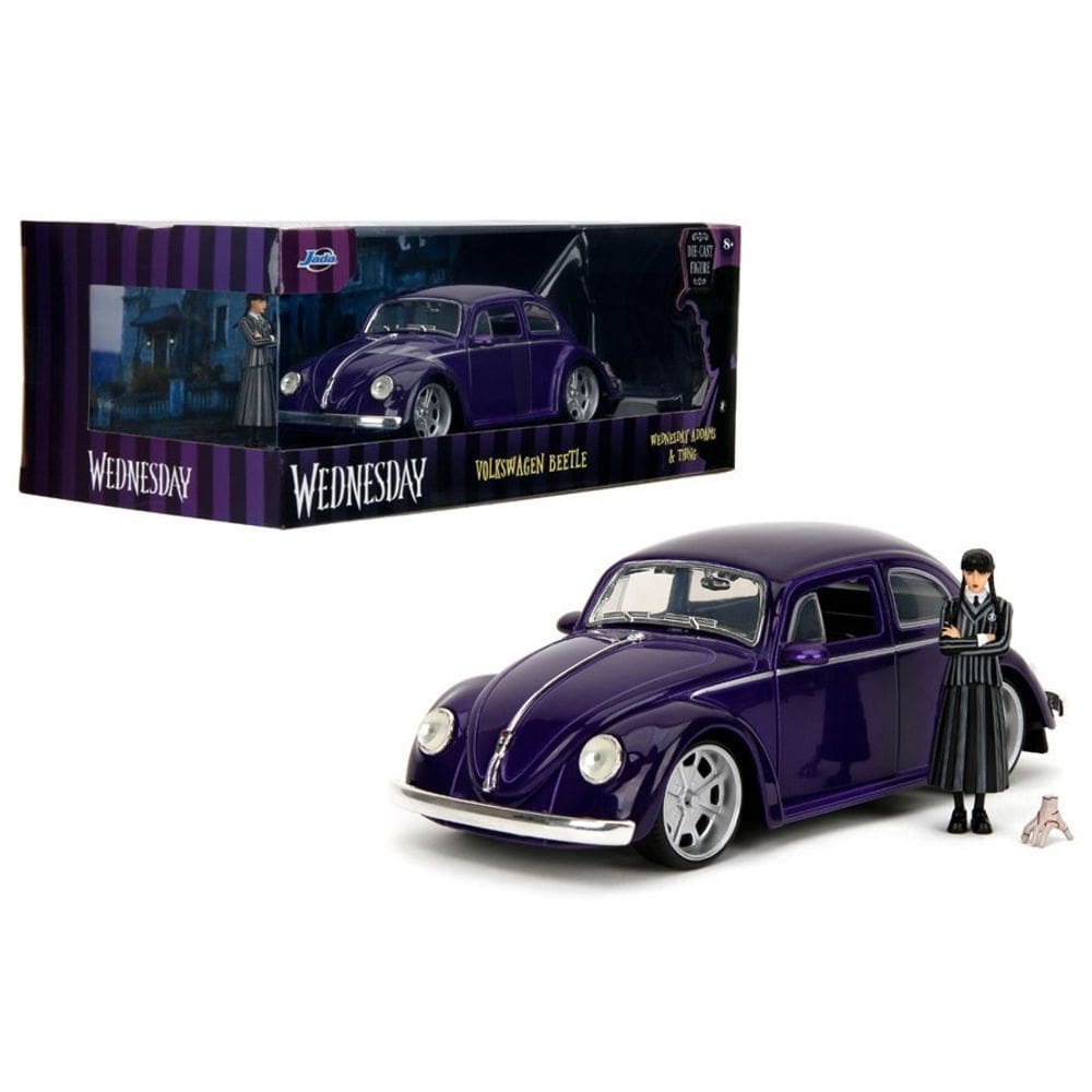 Miniatura Volkswagen Fusca Wandinha C/ Boneco Jada 1:24