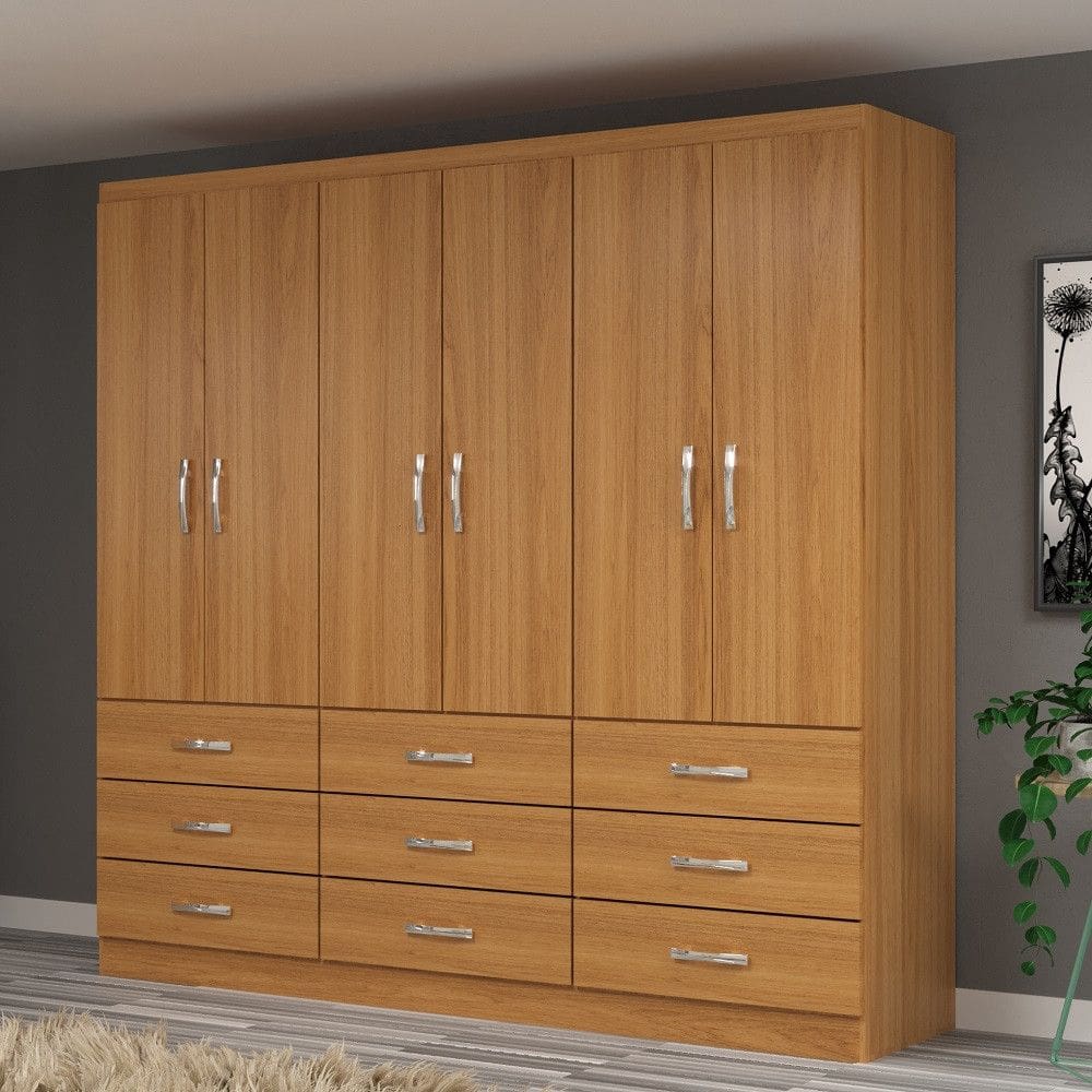 Guarda Roupa Casal 6 Portas 9 Gavetas Evidência
